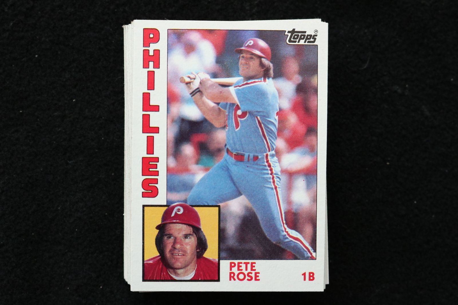 PETE ROSE 1984 TOPPS BASEBALL CARDS - CARD #300 - NEAR MINT TO MINT CONDITION - LOT OF 50: This is a lot of 50 Pete Rose 1984 Topps, card number 300, baseball cards. The cards are in near mint to mint condition.