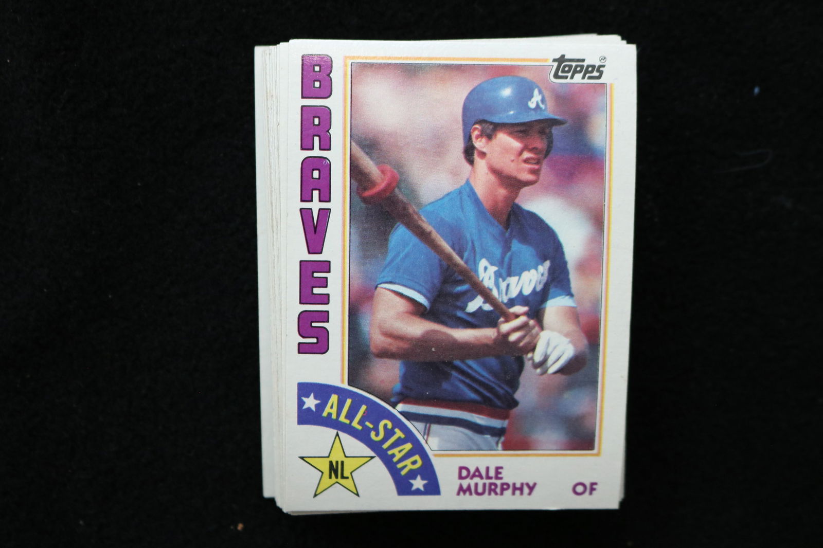 DALE MURPHY 1984 TOPPS ALL STAR BASEBALL CARDS - CARD #391 - NEAR MINT TO MINT CONDITION - LOT OF 35: This is a lot of 35 Dale Murphy 1984 Topps All Star, card number 391, baseball cards. The cards are in near mint to mint condition.