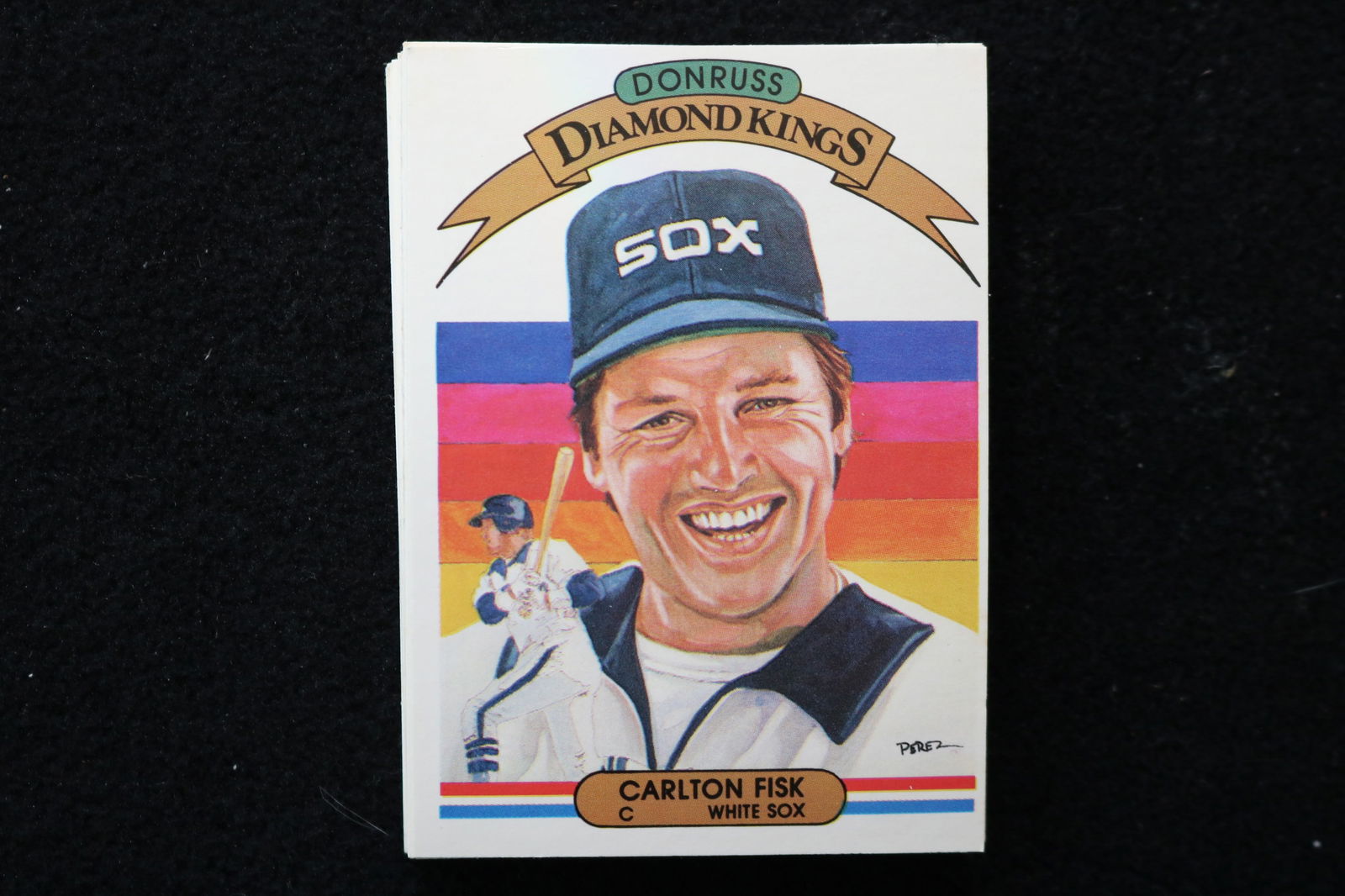 CARLTON FISK 1982 DONRUSS DIAMOND KINGS BASEBALL CARDS- #20 -NEAR MINT TO MINT CONDITION - LOT OF 25: This is a lot of 25 Carlton Fisk 1982 Donruss Diamond Kings, card number 20, baseball cards. The cards are in near mint to mint condition.