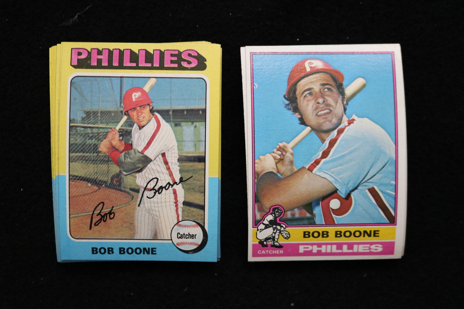 BOB BOONE 1985-1986 TOPPS BASEBALL CARDS - CARD #S 351/318 - NEAR MINT TO MINT CONDITION- LOT OF 26: This is a lot of 26 Bob Boone 1985 and 1986 Topps, card numbers 351 and 318, baseball cards. There are 14 cards from 1985 and 12 cards from 1986. The cards are in near mint to mint condition.