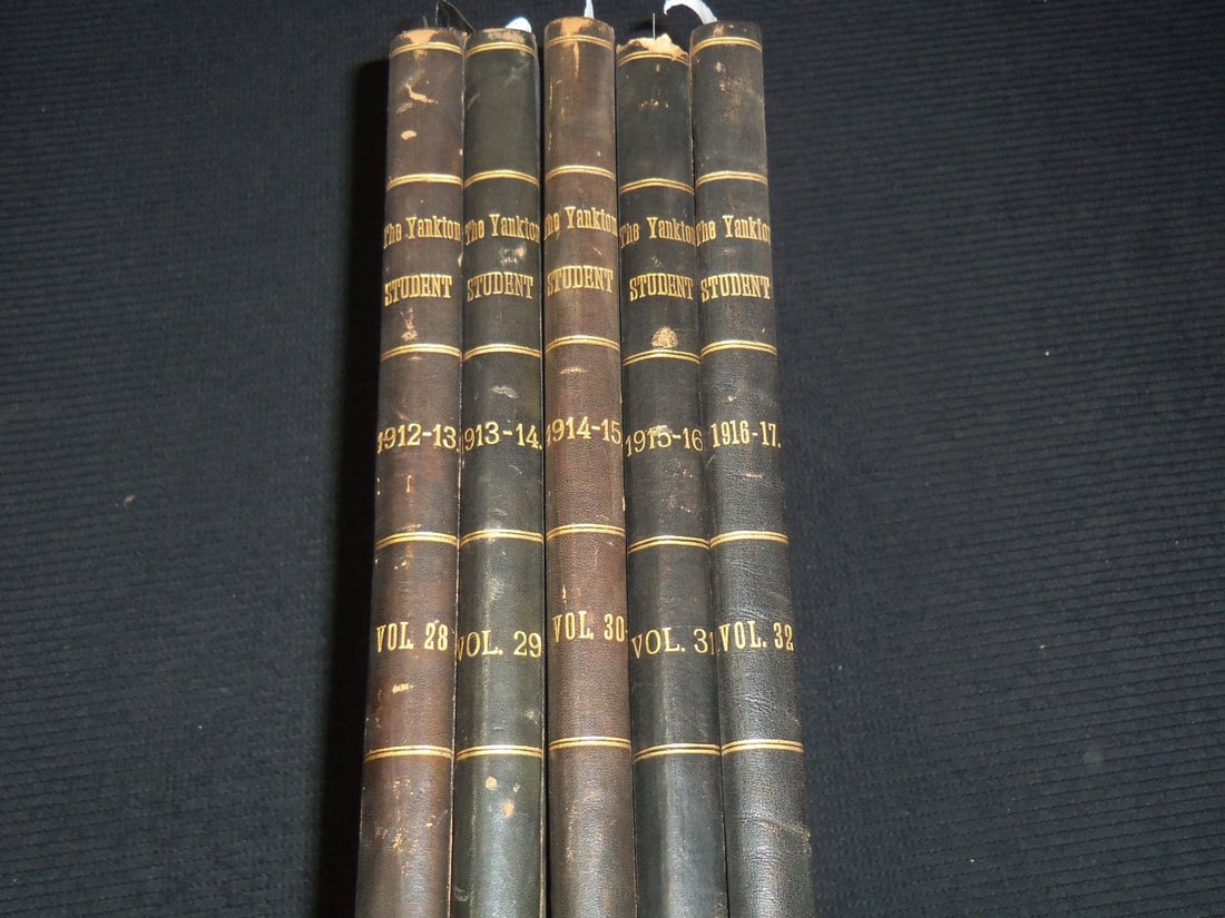 1912-1917 YANKTON STUDENT NEWSPAPER VOLUME LOT OF 5 - SOUTH DAKOTA (1 of 9)