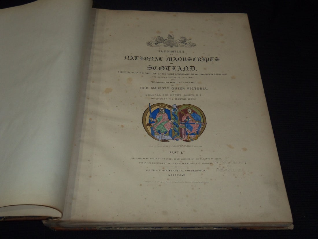 1867 FACSIMILES OF NATIONAL MANUSCRIPTS OF SCOTTLAND VOLUME - PART 1 (1 of 13)