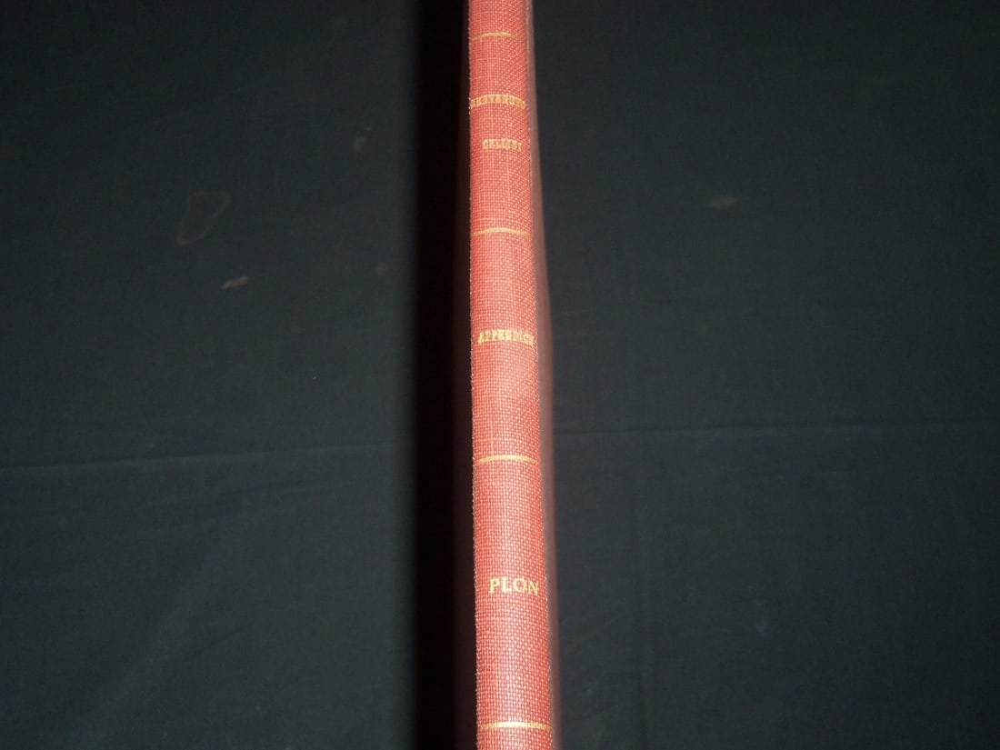 1884 BENVENUTO CELLINI NOUVEL APPENOICE VOLUME BY EUGENE PLON - FRENCH: This is a volume titled, "Benvenuto Cellini Nouvel Appendice" by Eugene Plon. This is from 1884 featuring nice plates inside. There are a total of 34 pages. The text is in French.
