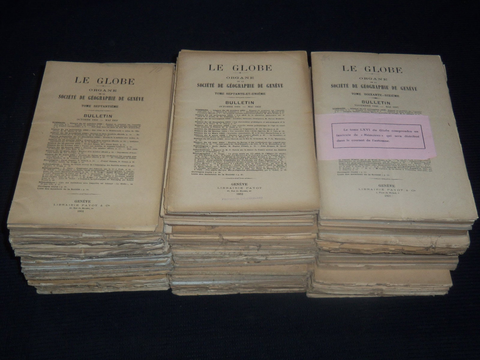 1860'S-1930'S LE GLOBE JOURNAL GEOGRAPHIQUE HUGE LOT OF 107 ISSUES - PLATES (1 of 6)