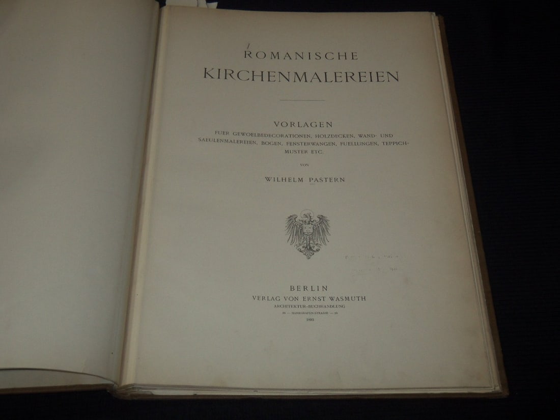 1893 ROMANISCHE KIRCHENMALEREIEN BY WILHELM PASTERN GERMAN VOLUME (1 of 11)