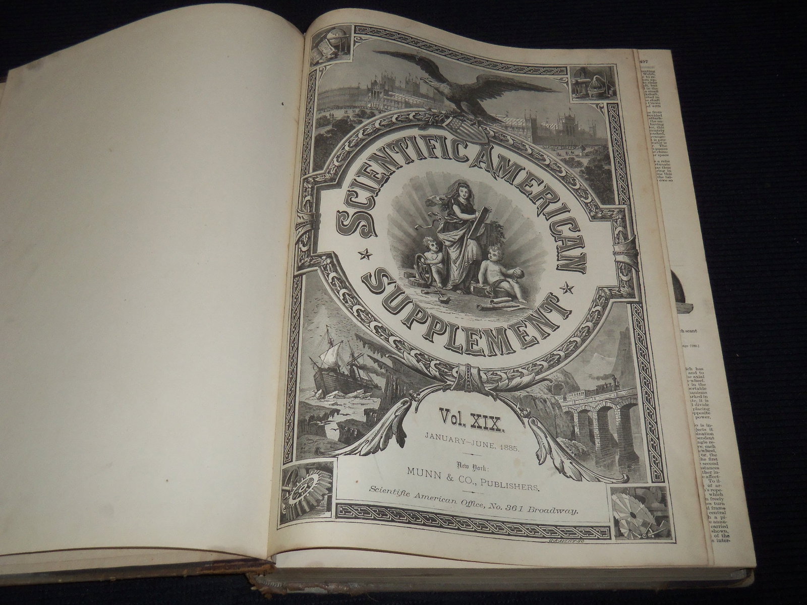 1885 JANUARY-DECEMBER SCIENTIFIC AMERICAN SUPPLEMENT MAGAZINE BOUND VOLUME (1 of 11)