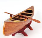 Collectible Wooden Model Canoe Replica Handcrafted