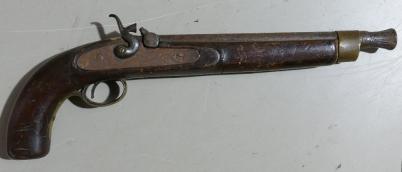 19th century Percussion pistol: Slightly flared barrel. (1 of 3)