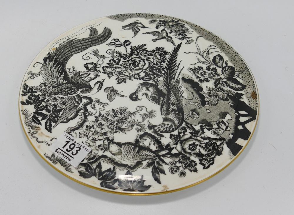 Large Royal Crown Derby Black Aves Cake Cake Plate: (1 of 1)
