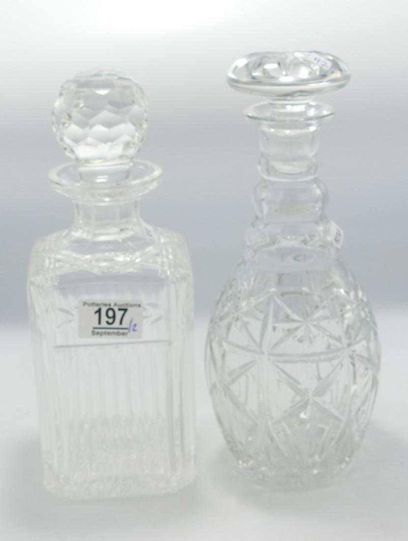 Two Quality Cut Glass Crystal Decanters: height of (1 of 1)