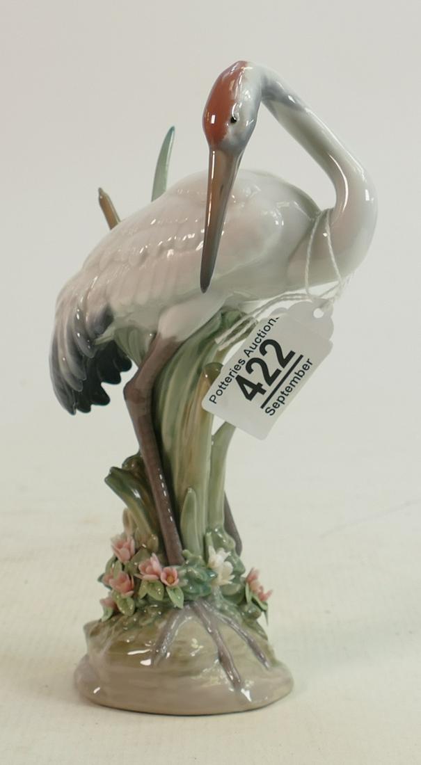 Lladro Large Figure of a Stork on a Floral Encrusted (1 of 1)