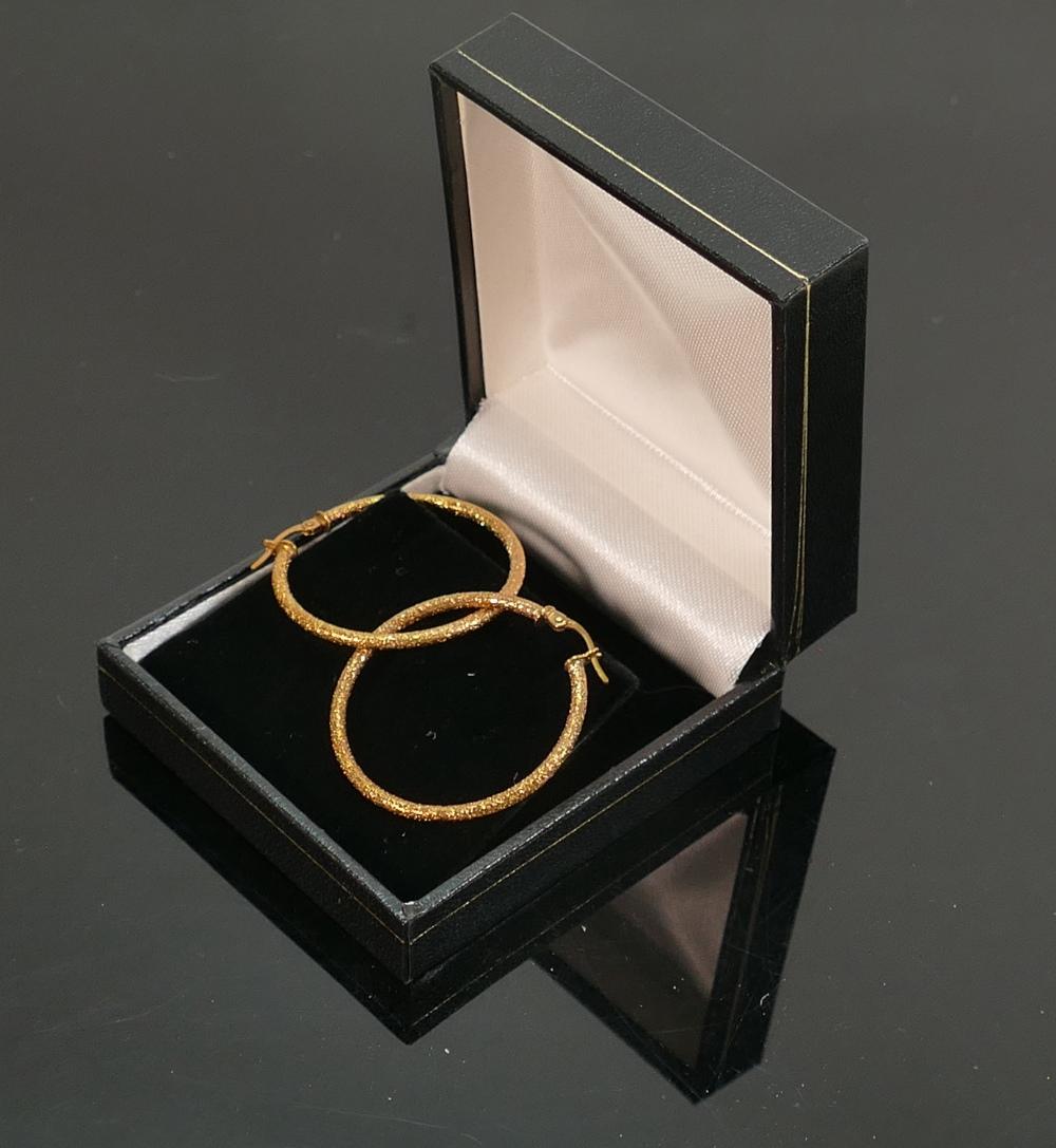 9ct gold pair of stardust hoop earrings: QVC brand new (1 of 1)
