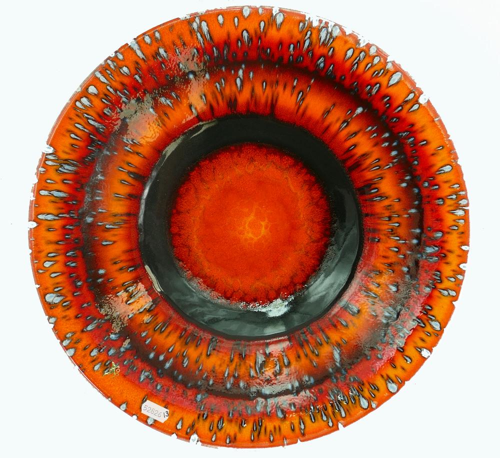 Large Poole Pottery limited edition Saturn patterned: Large Poole Pottery limited edition Saturn patterned shallow bowl: Diameter 41cm.