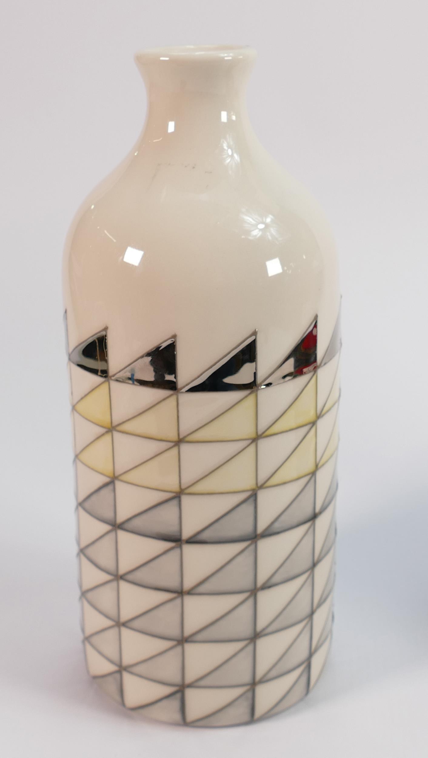 Moorcroft Sister Co Design Consort Lemon & Gilt Milk: Moorcroft Sister Co Design Consort Lemon & Gilt Milk Vase: