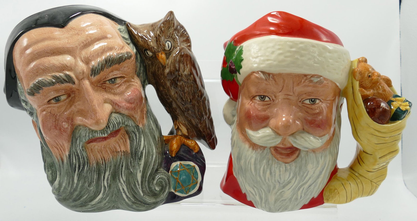 Royal Doulton large character jugs: Santa Claus D6690: Royal Doulton large character jugs: Santa Claus D6690 and Merlin D6529(2)