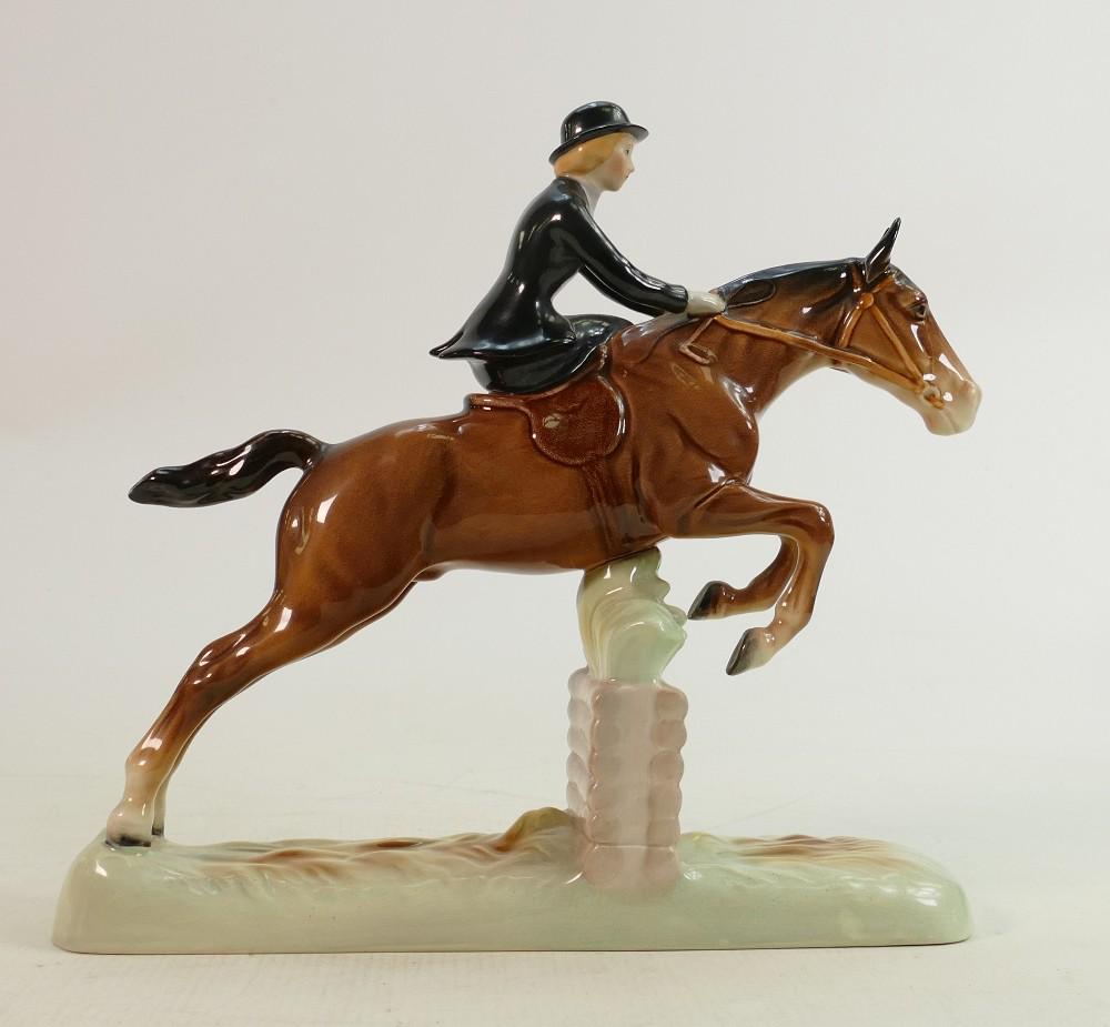 Beswick Model Of Lady Side Saddle On Jumping Horse: