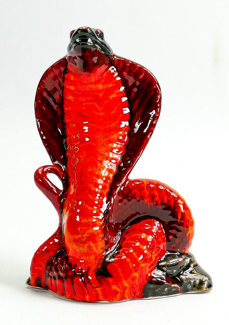 Anita Harris Venomous Cobra Snake: Gold signed to the: Anita Harris Venomous Cobra Snake: Gold signed to the base.