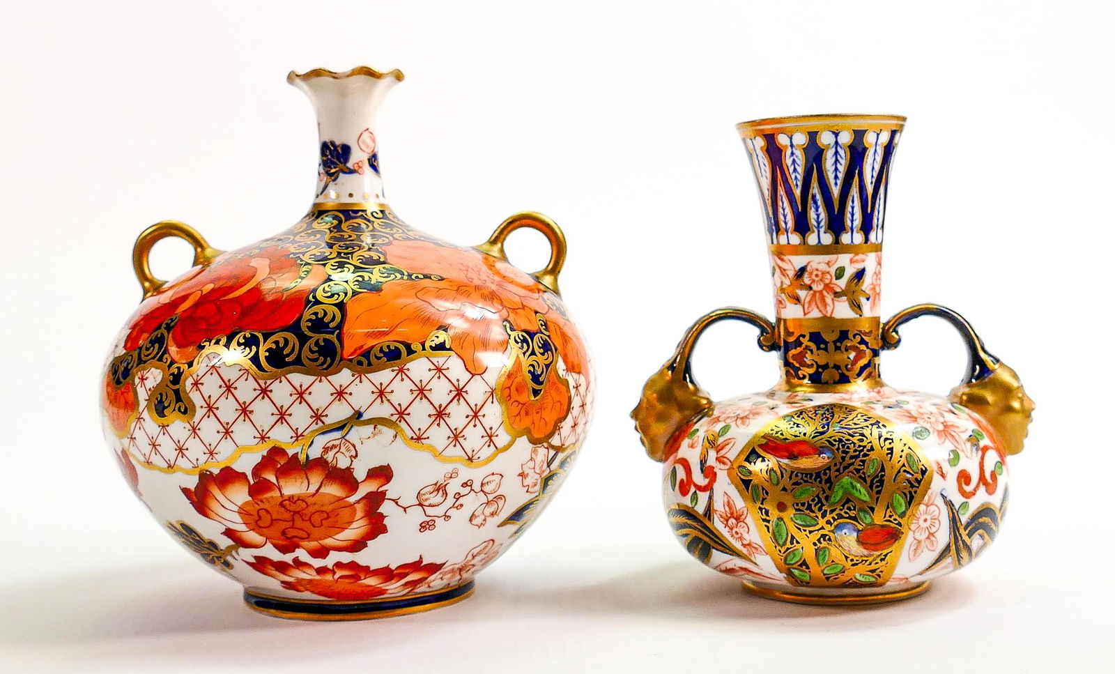 Royal Crown Derby handled squat vase together with (1 of 3)