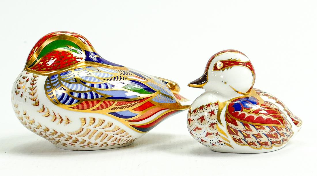 Royal Crown Derby Teal Duck and brown duckling (1 of 2)