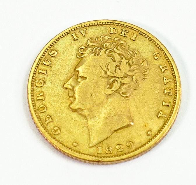 Full Sovereign 1829 George IV gold coin:: Full Sovereign 1829 George IV gold coin: