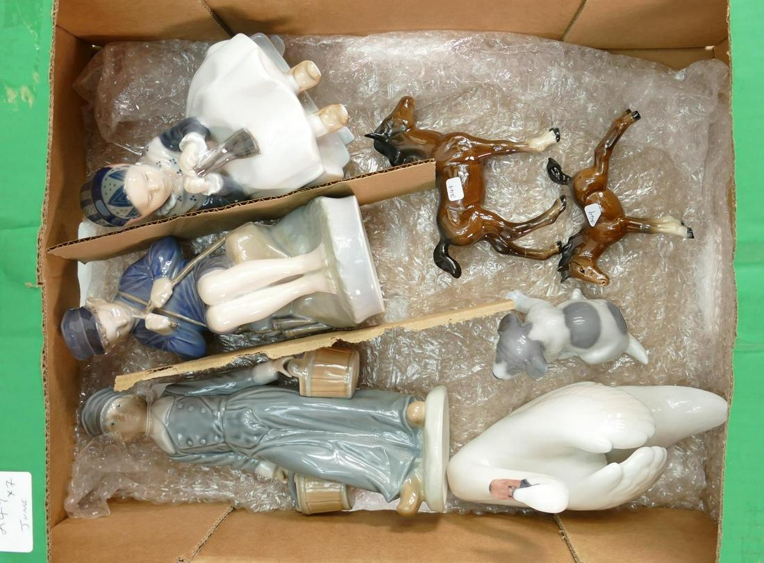 Lladro water carrier plus Royal Copenhagen and Beswick: Lladro 22cm high, Copenhagen largest 18cm & (1 of 1)