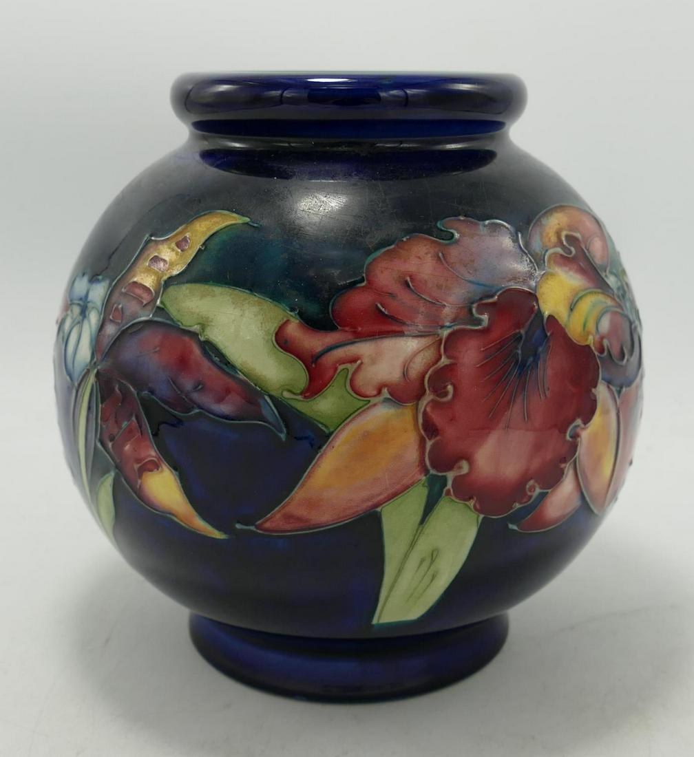 Moorcroft Orchid On Fading Blue Ground Vase: height 15cm (1 of 1)