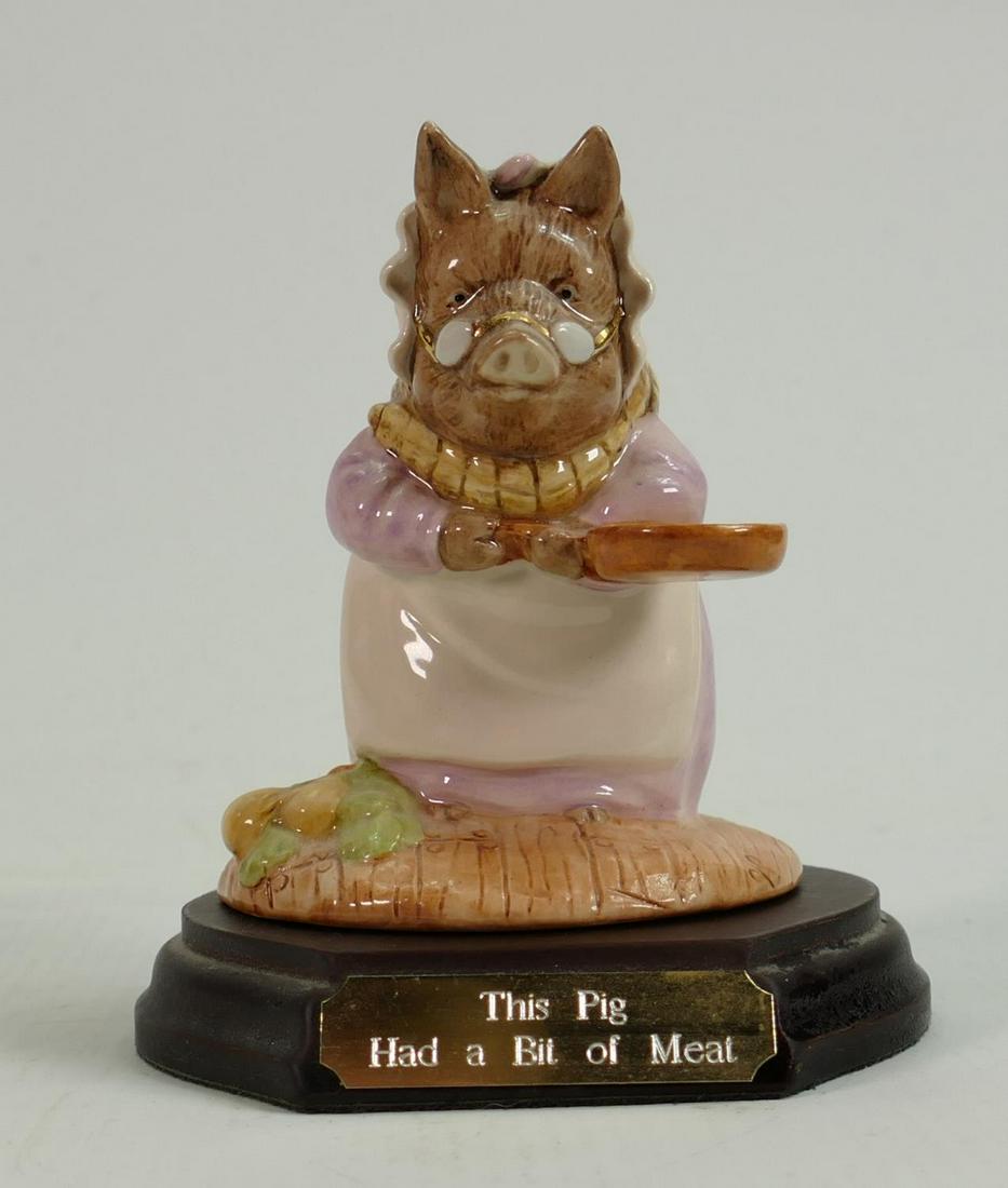 Beswick Beatrix Potter figure This Pig Had a Bit of Meat: Gold backstamp. Limited edition 189/1500 (1 of 4)