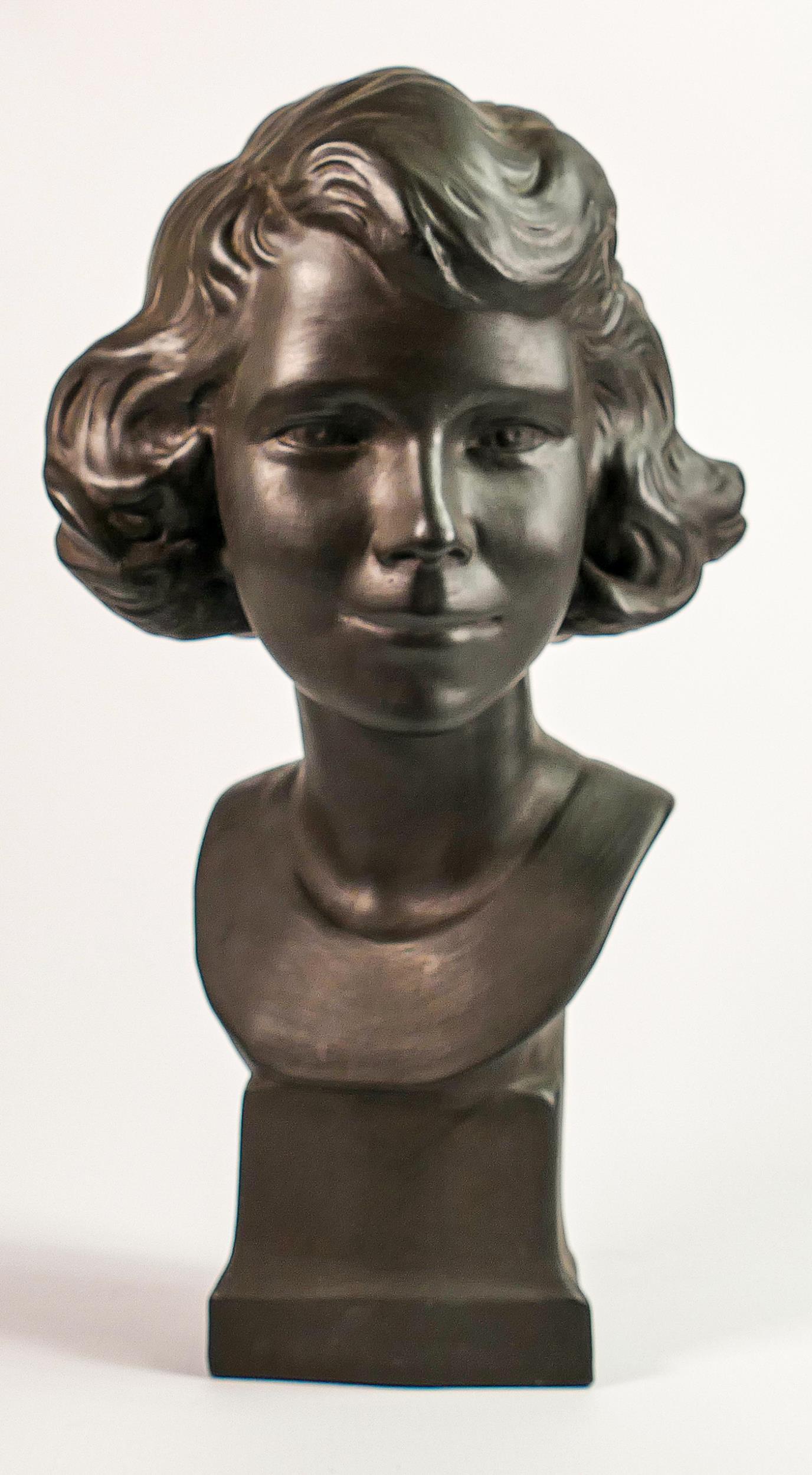 Wedgwood black Basalt bust of HRH The Princess Elizabeth: Depicting Queen Elizabeth at the age of: Wedgwood black Basalt bust of HRH The Princess Elizabeth: Depicting Queen Elizabeth at the age of eleven, sculpted by Hungarian professor Kisfaludi, Sigismund de Strobl, signed and dated S Strobl 1937