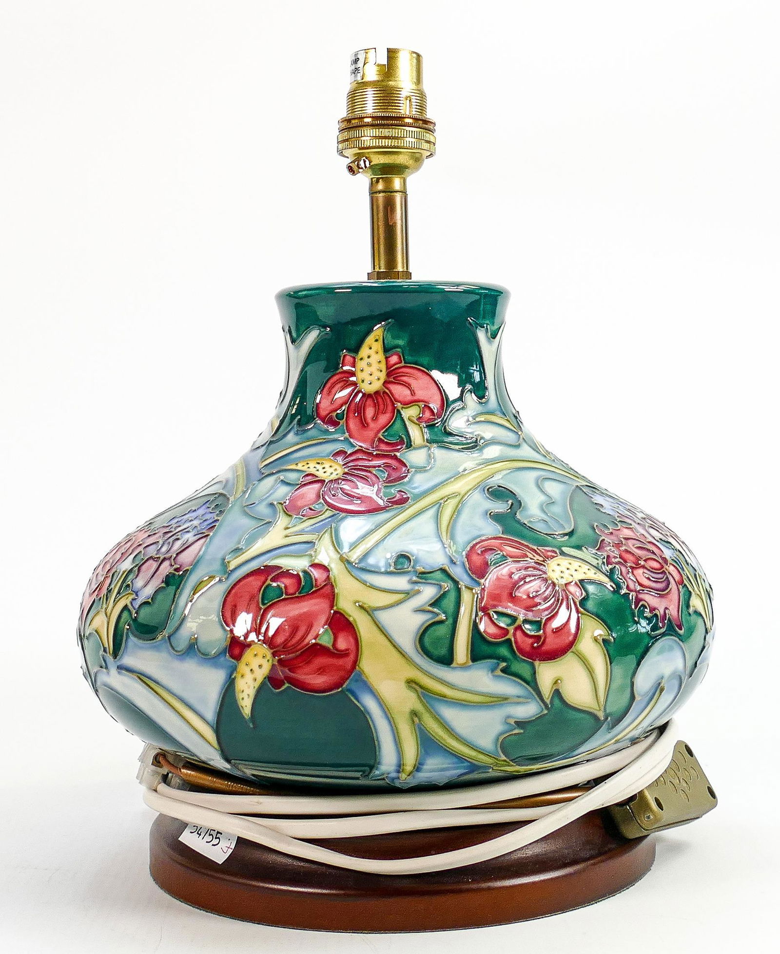 Moorcroft Leicester lamp base: Height 26cm with fittings (1 of 1)