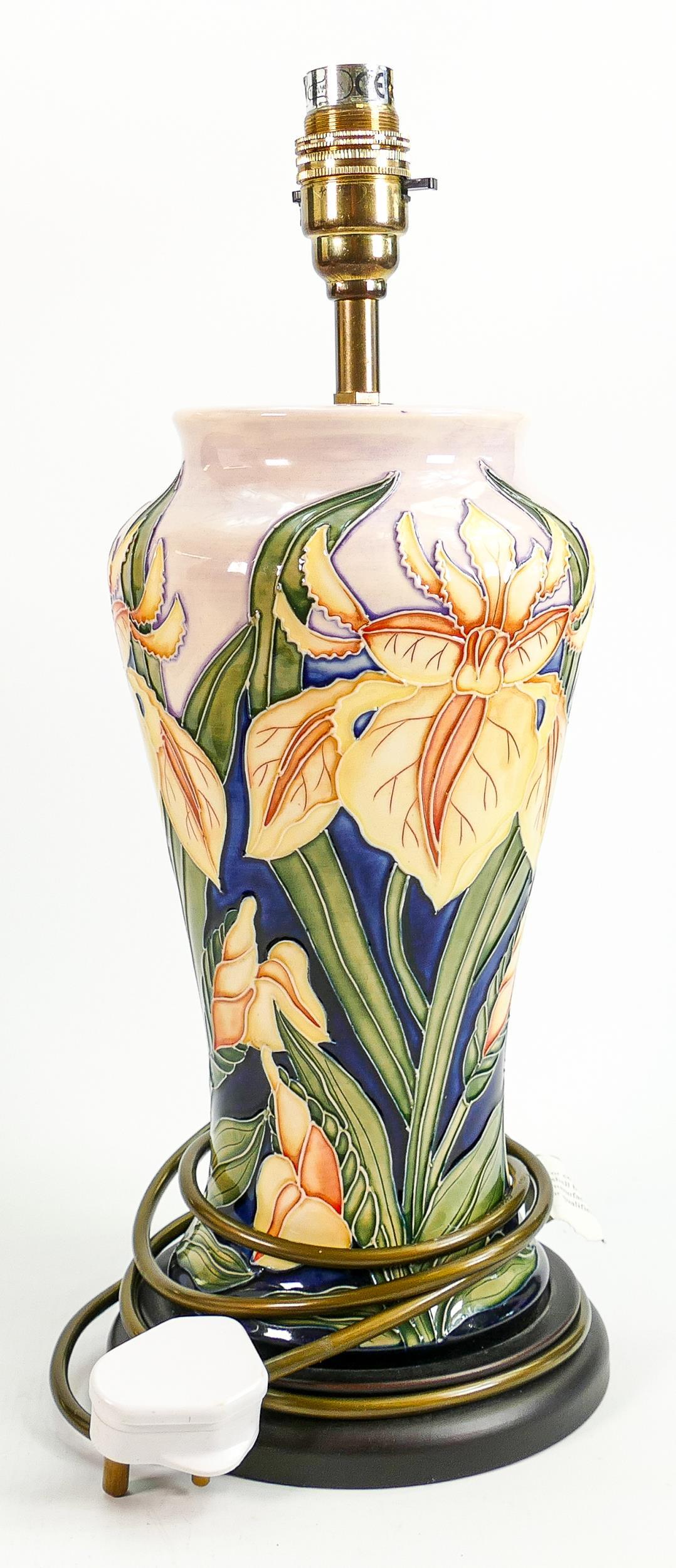Moorcroft Windrush lamp base: Height 33cm with fittings (1 of 2)