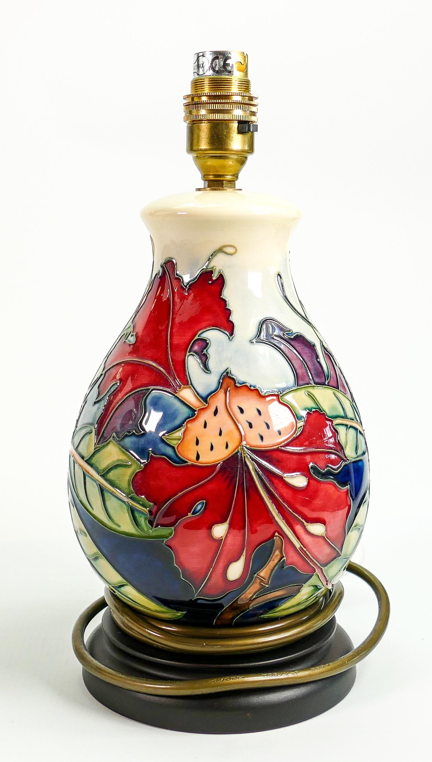Moorcroft Simeon lamp base: Height 28cm with fittings (1 of 1)