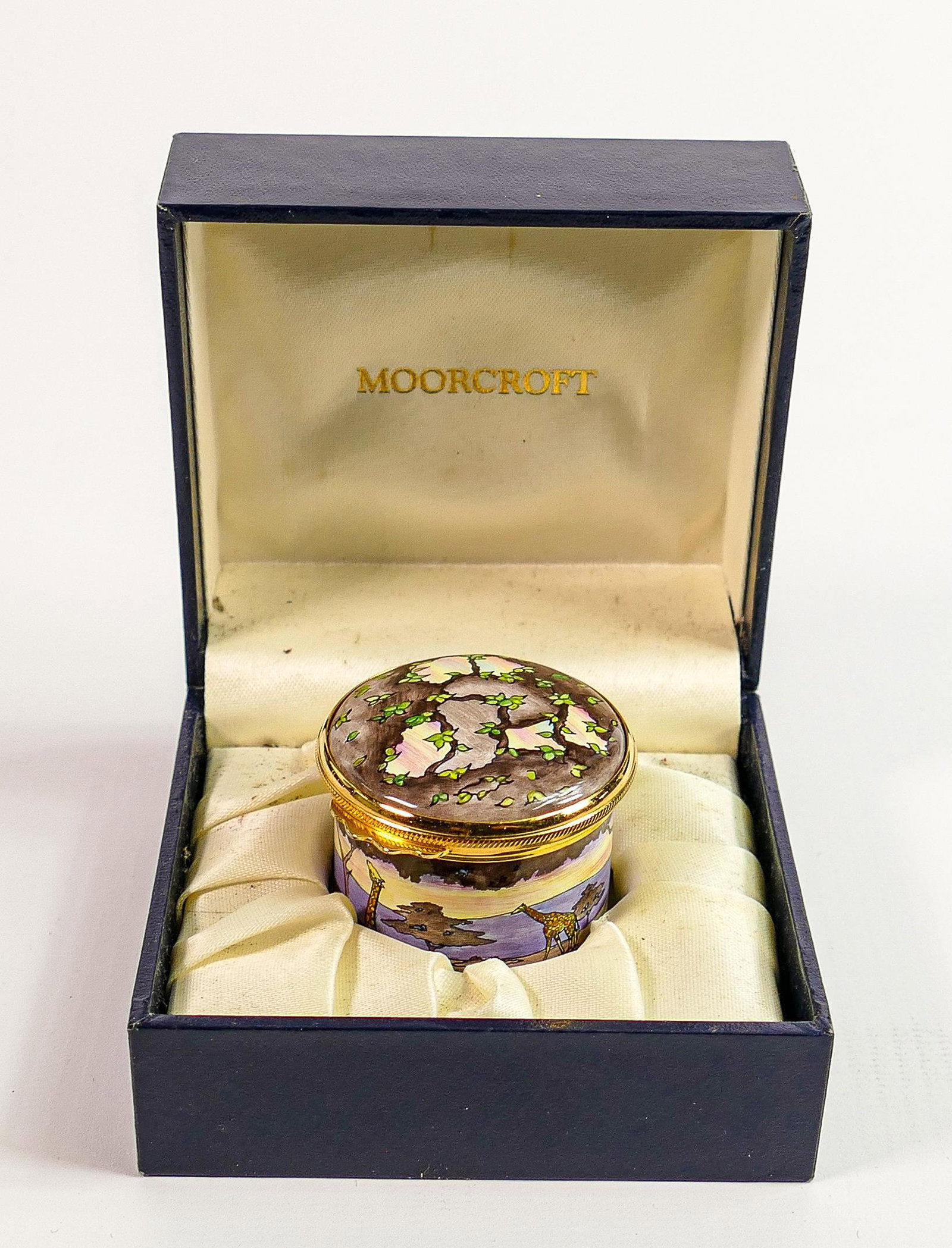 Moorcroft Enamel ginger jar with Pansy design: Height 5cm, boxed (1 of 2)