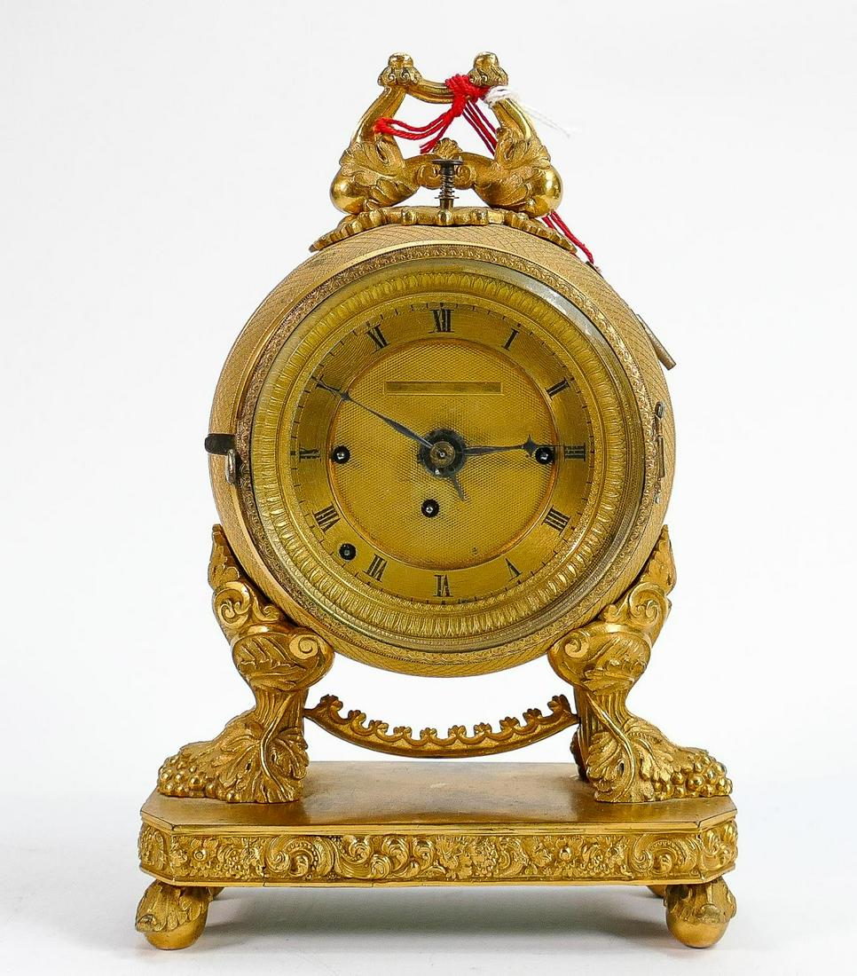 French Ormolu Mantle clock with 3 train movement: Striking and repeating movement.  Ticking order (1 of 3)