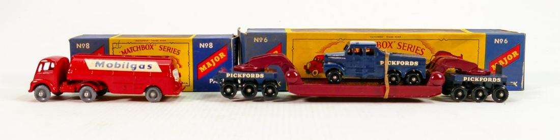 Two Matchbox Lesney and Moko Lesney diecast model Major Packs: M6 200 Ton Transporter & M8 Petrol (1 of 3)