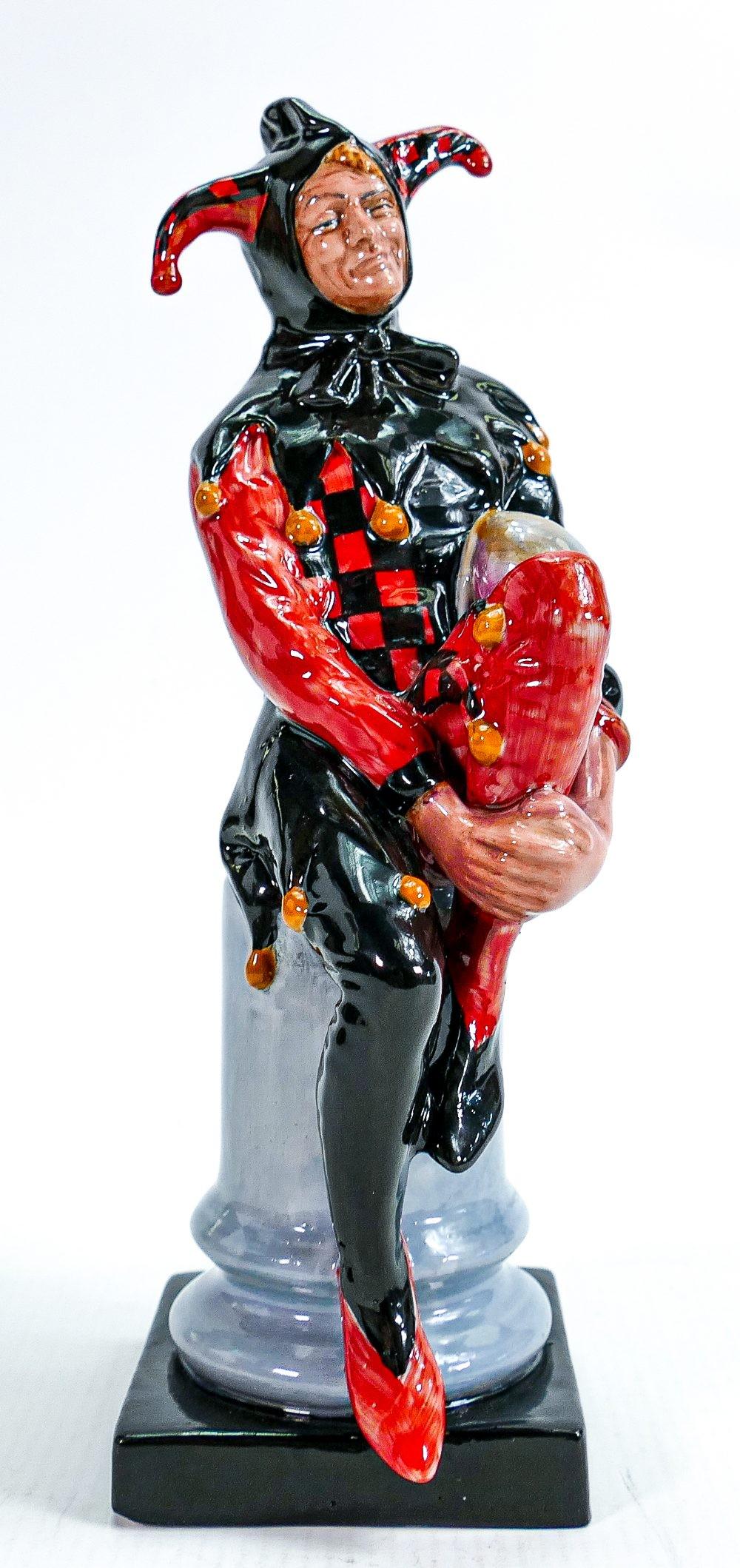 Royal Doulton The Jester in prototype colourway, not for resale backstamp, in red & black, height (1 of 6)