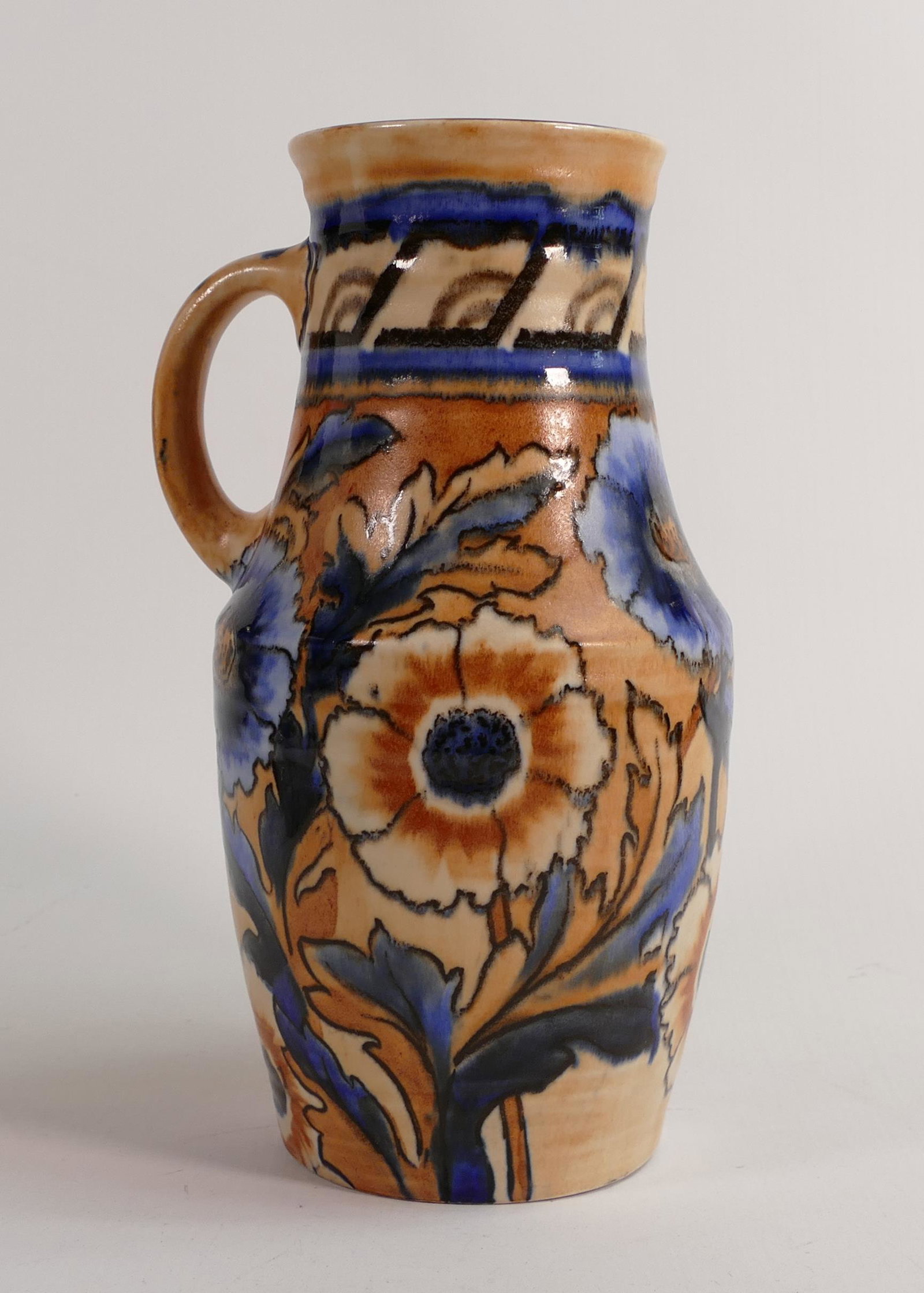 Bursley Ware Tall Ewer by Frederick Rhead. Height 27cm: Bursley Ware Tall Ewer by Frederick Rhead. Height 27cm