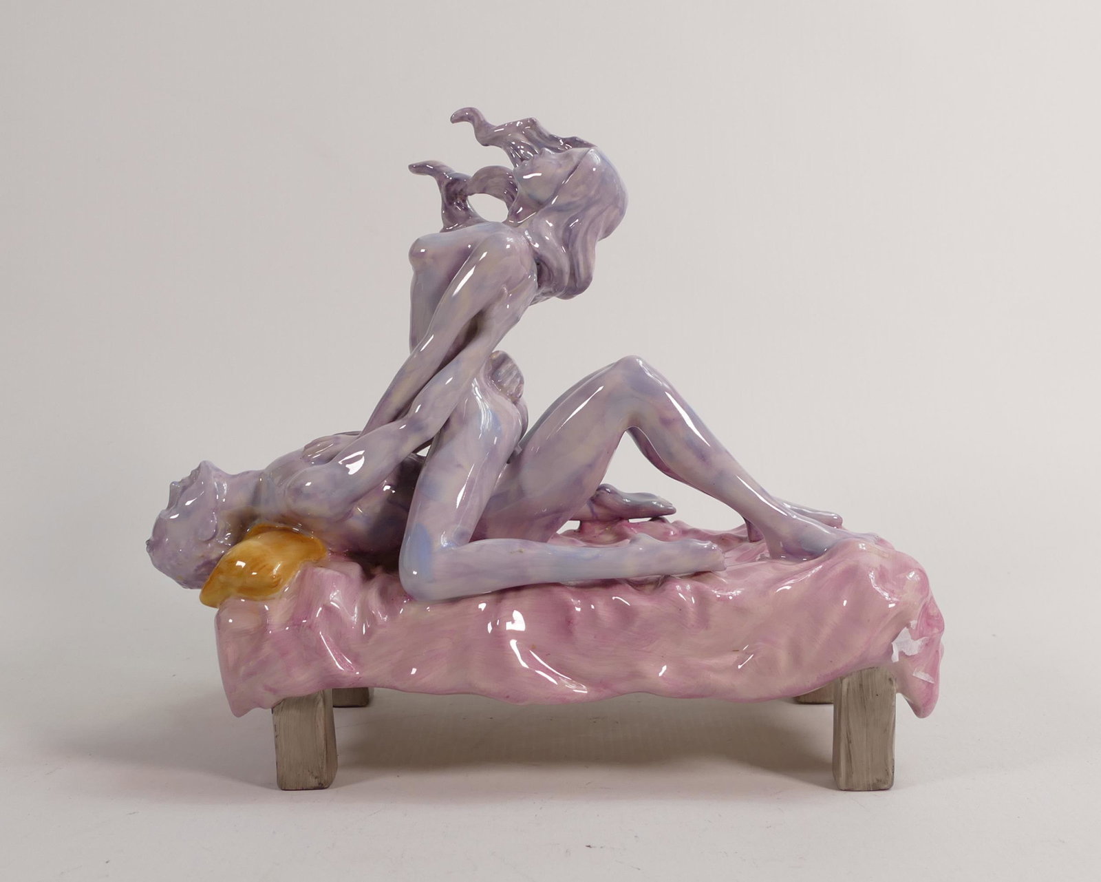 Peggy Davies Prototype Erotic Figure Sexual Passion. Unusual Purple Colourway.: Peggy Davies Prototype Erotic Figure Sexual Passion. Unusual Purple Colourway.
