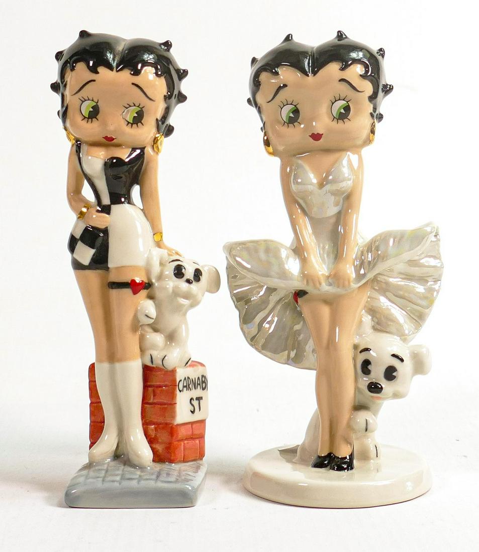 Wade Official Collectors Centre Betty Boop figures - Swinging Sixties & White Dress Cool Breeze,: Wade Official Collectors Centre Betty Boop figures - Swinging Sixties & White Dress Cool Breeze, tallest 14cm. These items were removed from the archives of the Wade factory and are possible prototype