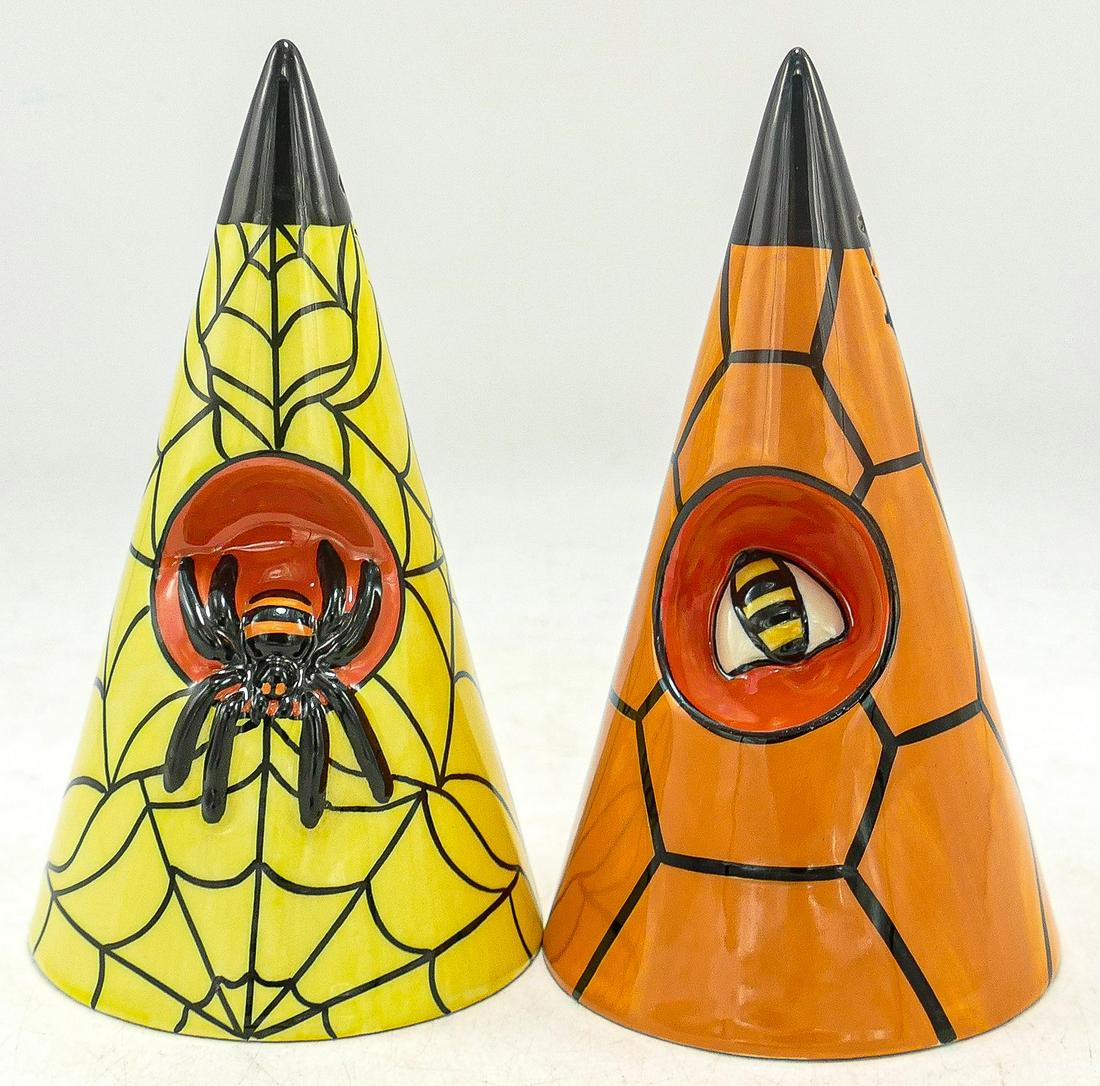 Two Lorna Bailey pieces - 'Honey Cone' sugar sifter, limited edition 31/250, mark on base "bt" 14cm (1 of 2)