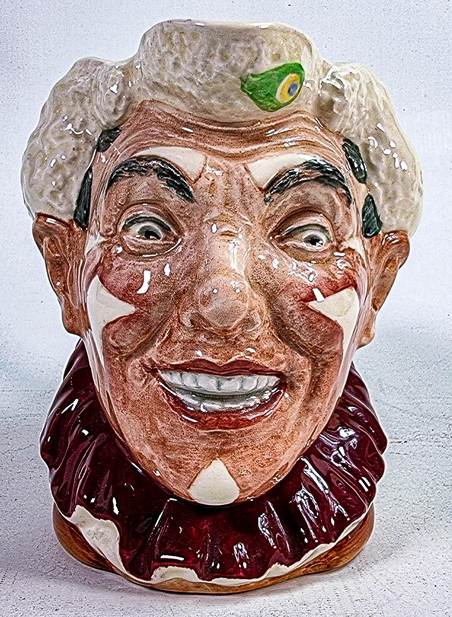 Royal Doulton large character jug the White haired Clown D6322: Royal Doulton large character jug the White haired Clown D6322