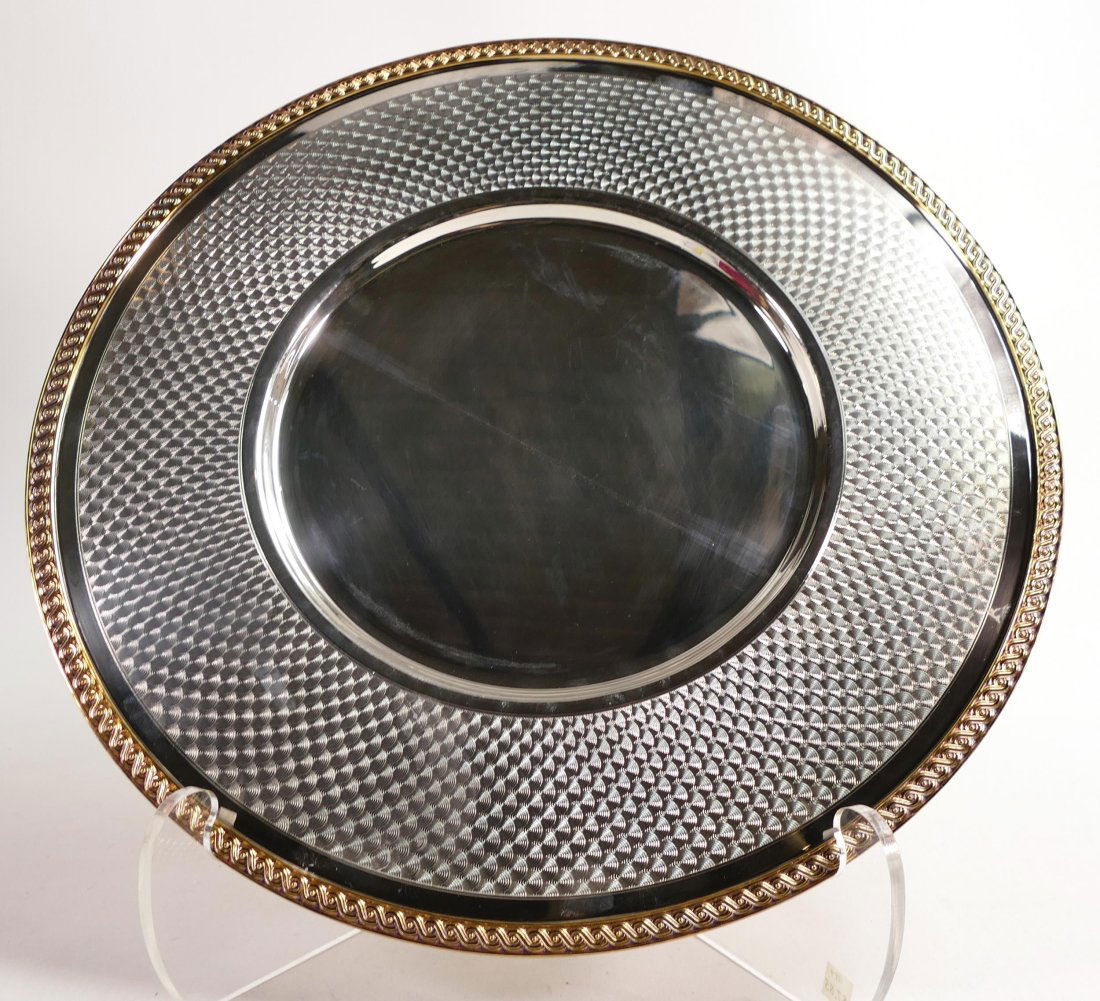 De Lamerie fine silver plate and part gilt layplate / tray, specially made high end quality item, (1 of 2)