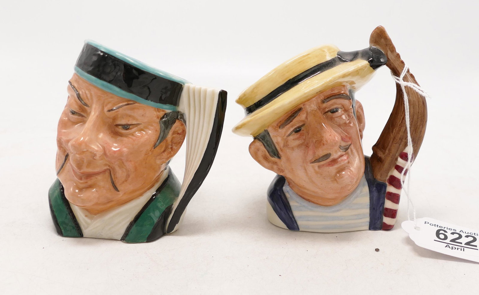 Two Royal Doulton better Toby Character jugs small size - Gondolier D6592 & Mikado D6507: Two Royal Doulton better Toby Character jugs small size - Gondolier D6592 & Mikado D6507