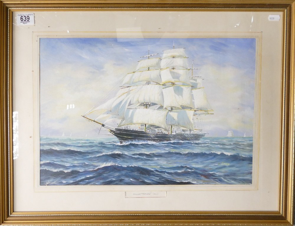 C Jones oil painting of clipper ship 'Ternate' measuring 33cm x 48cm excluding mount & frame.: C Jones oil painting of clipper ship 'Ternate' measuring 33cm x 48cm excluding mount & frame.