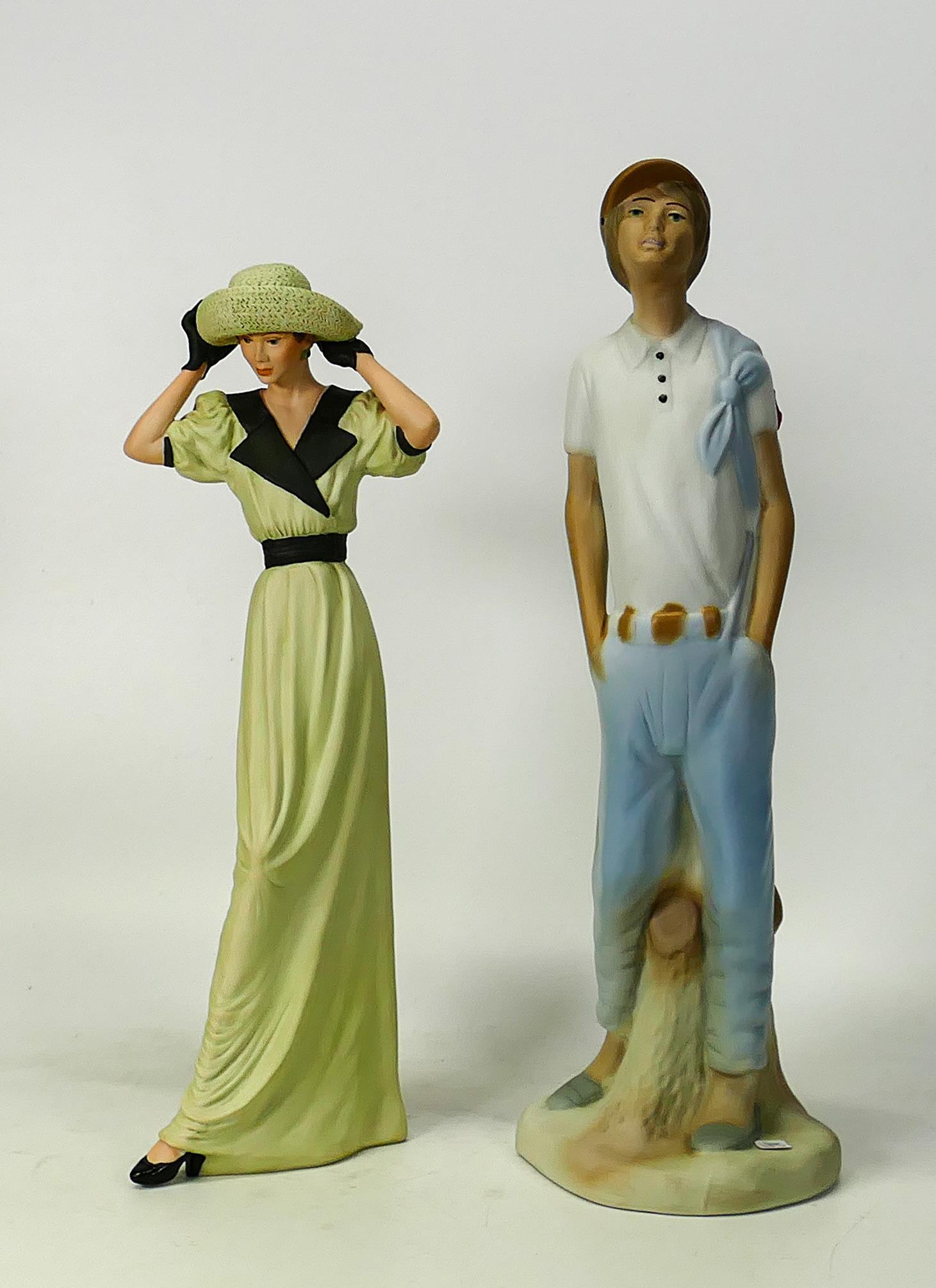 Wedgwood figurine Barbara together with a similar figure of a boy (2): Wedgwood figurine Barbara together with a similar figure of a boy (2)