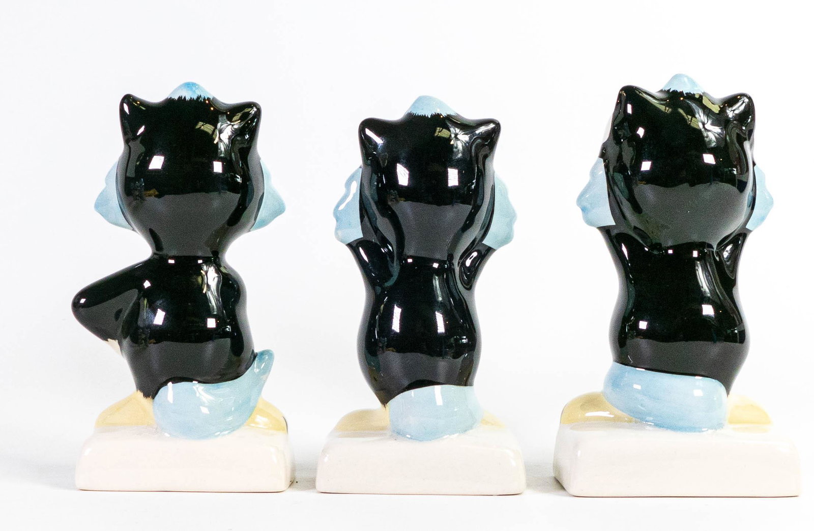 Lorna Bailey set of 3 wise monkey cats - See Hear & Speak no evil (3): Lorna Bailey set of 3 wise monkey cats - See Hear & Speak no evil (3)
