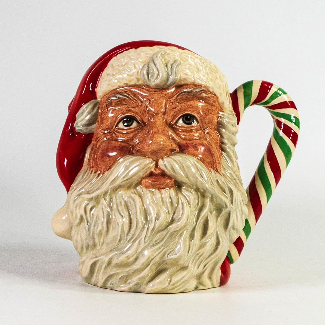 Royal Doulton large character Jug Santa Claus D6840, with candy cane handle, made in limited edition: Royal Doulton large character Jug Santa Claus D6840, with candy cane handle, made in limited edition for the American Collectors Society 1989