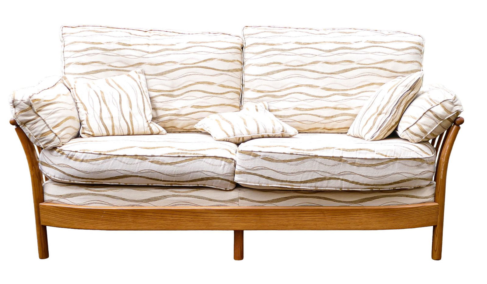 Late 20th century Light coloured Ercol Renaissance 3 seater sofa 2411/3-E, length 197cm, height 96cm: Late 20th century Light coloured Ercol Renaissance 3 seater sofa 2411/3-E, length 197cm, height 96cm & depth 93cm