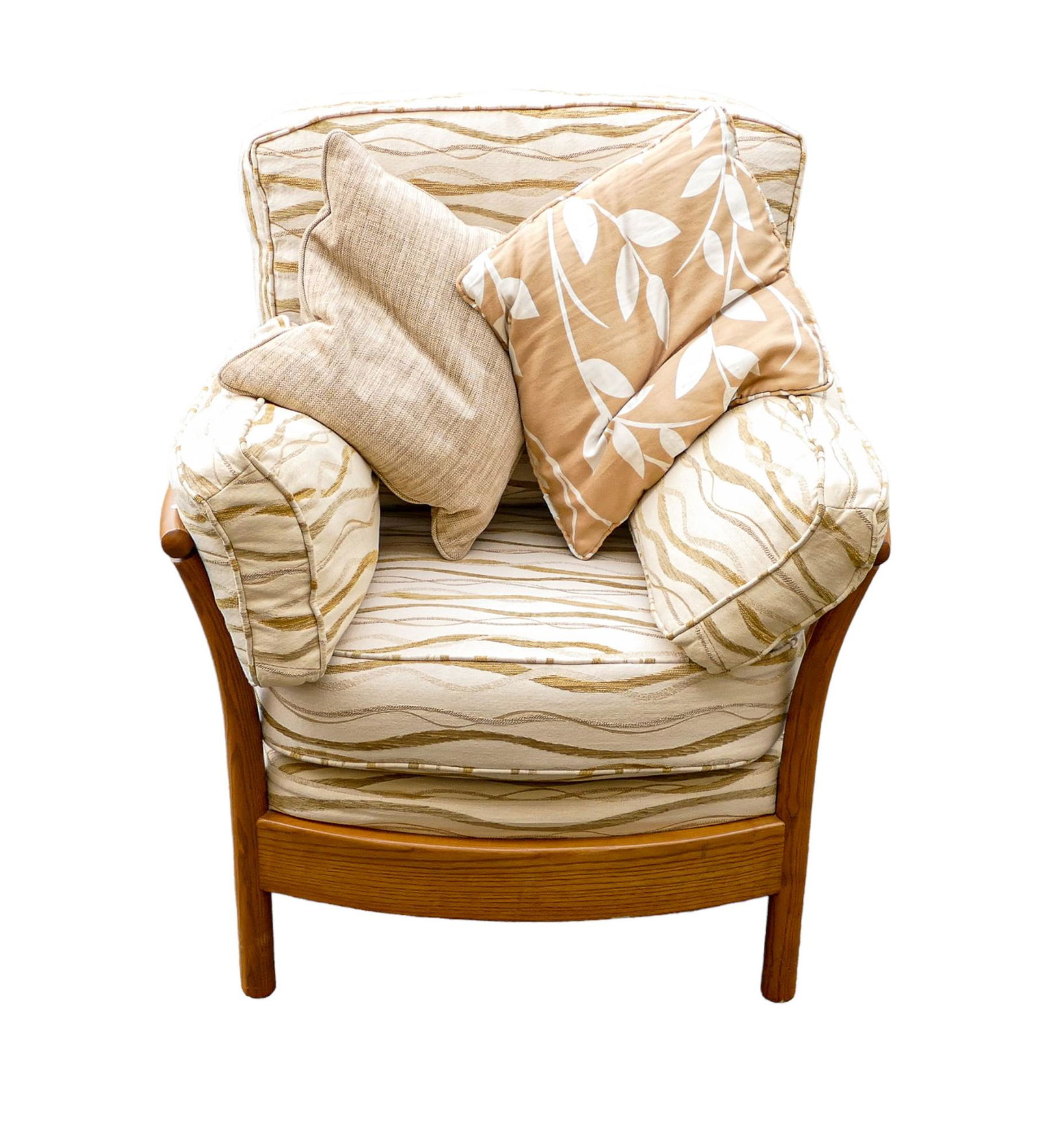 Late 20th century Light coloured Ercol Renaissance Piccola easy chair (smaller of the 2 easy chairs): Late 20th century Light coloured Ercol Renaissance Piccola easy chair (smaller of the 2 easy chairs) 2410-E, length 92cm