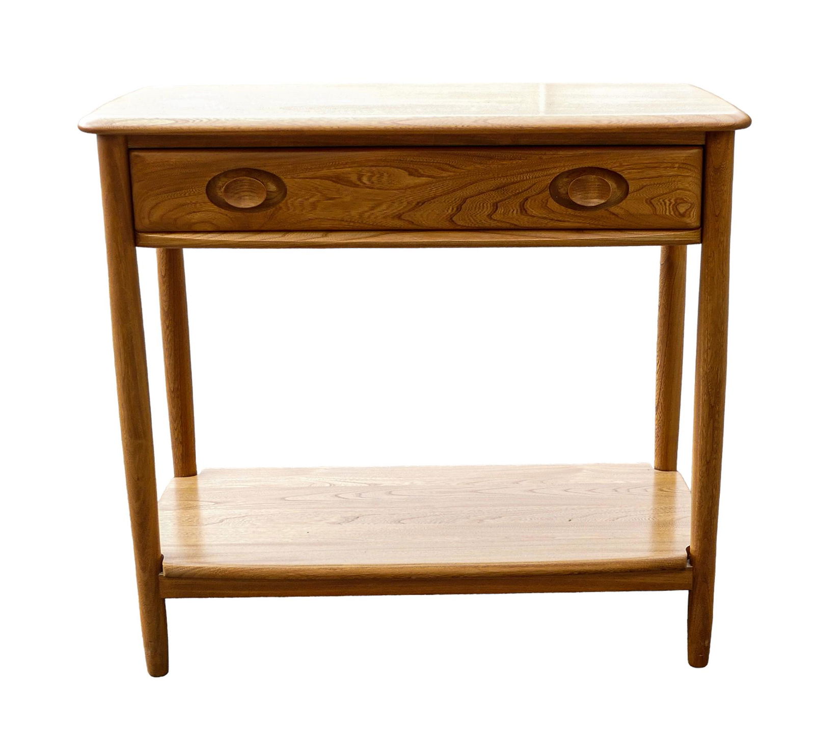 Late 20th century Light coloured Ercol Windsor hall/console table 1187, length 80cm x width 41cm &: Late 20th century Light coloured Ercol Windsor hall/console table 1187, length 80cm x width 41cm & height 72cm