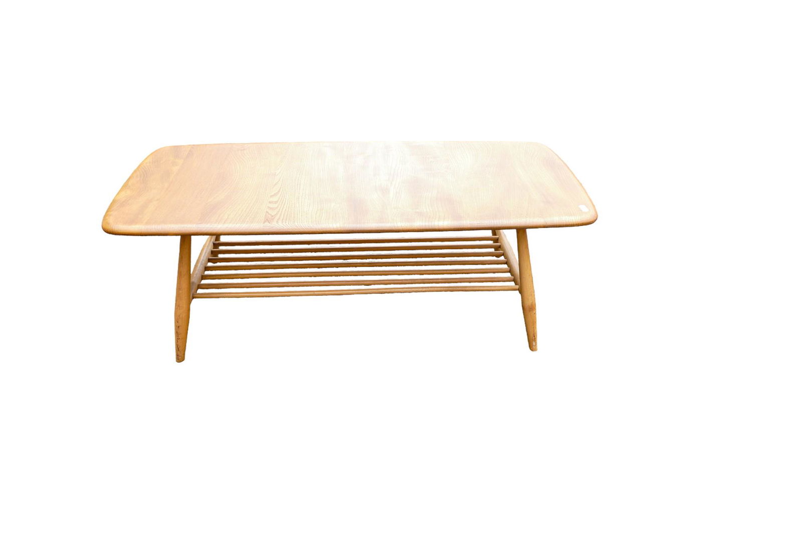 Late 20th century Light coloured Ercol coffee table (unmarked), length 105cm, depth 46cm & height: Late 20th century Light coloured Ercol coffee table (unmarked), length 105cm, depth 46cm & height 36cm